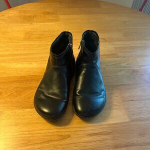 Birkenstock leather zip booties.  Black. Size 38.